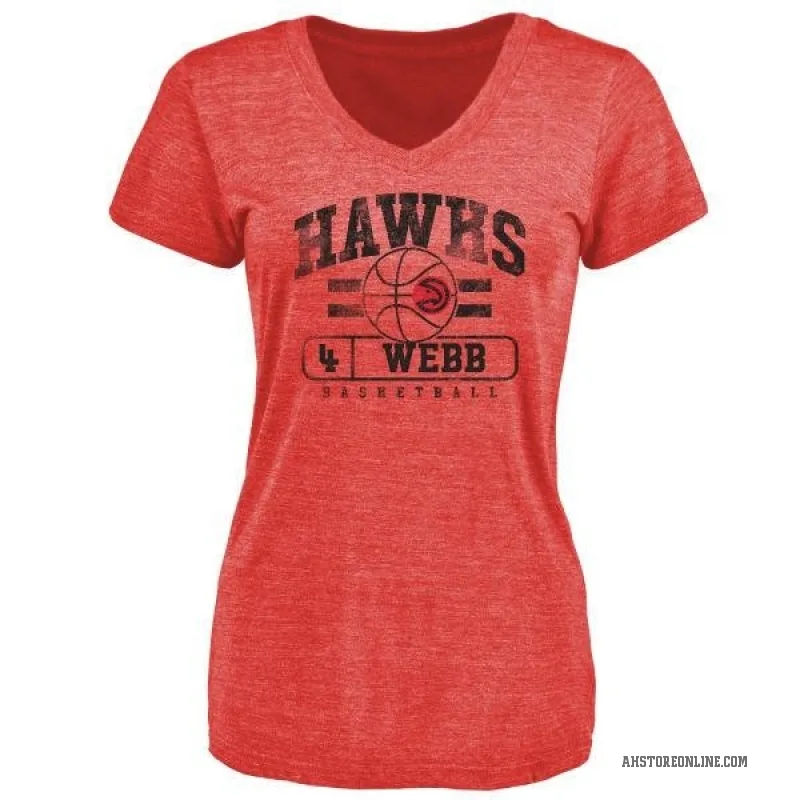 Spud Webb Women's Red Atlanta Hawks Baseline T-Shirt