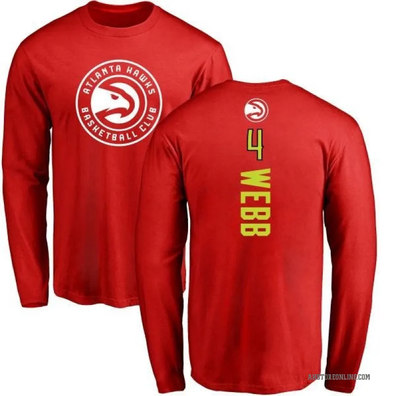 Spud Webb Youth Red Atlanta Hawks Backer Long Sleeve T-Shirt
