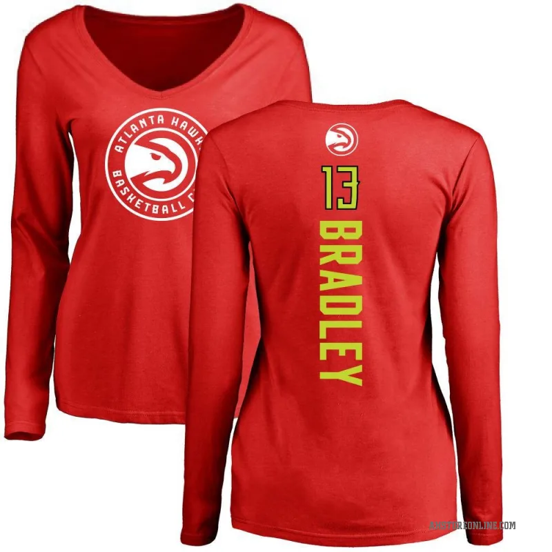 Tony Bradley Women's Red Atlanta Hawks Backer Long Sleeve T-Shirt