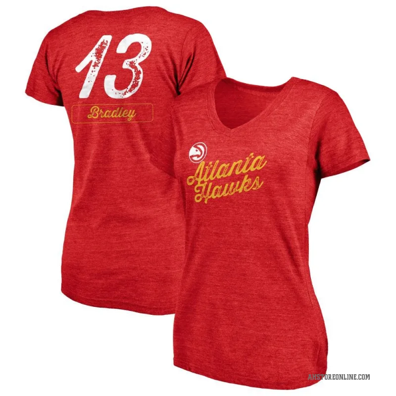 Tony Bradley Women's Red Atlanta Hawks Sideline V-Neck T-Shirt