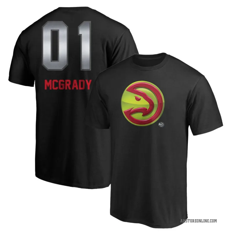 Tracy McGrady Men's Black Atlanta Hawks Midnight Mascot T-Shirt