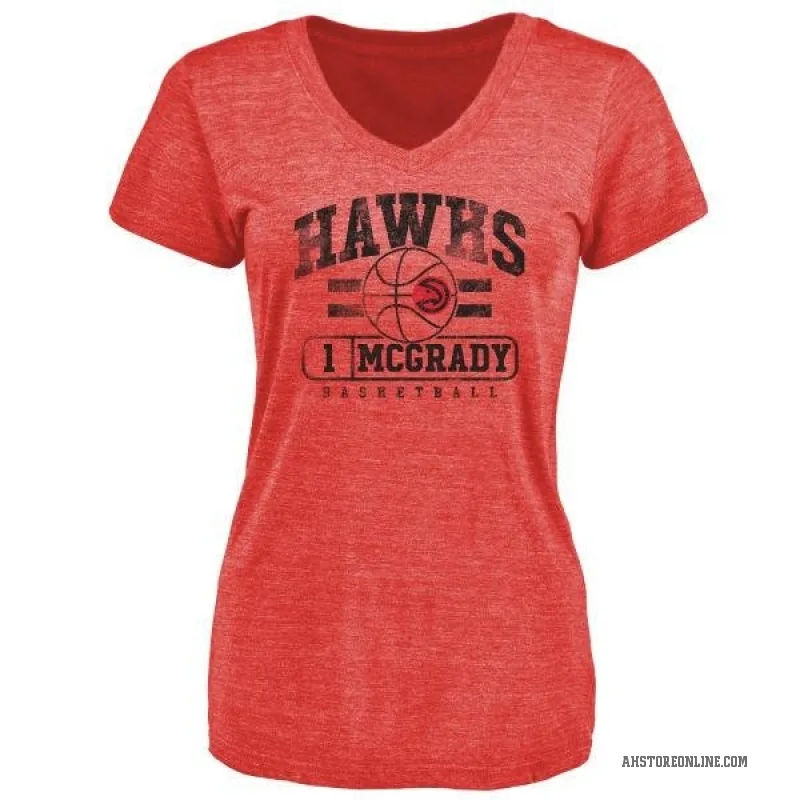 Tracy McGrady Women's Red Atlanta Hawks Baseline T-Shirt