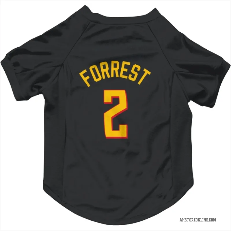 Trent Forrest  Yellow Atlanta Hawks   Black Cat & Dog Pet Jersey