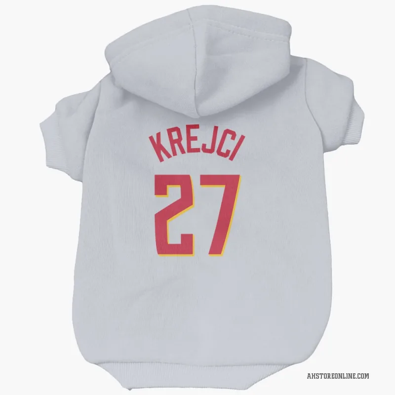 Vit Krejci  White Atlanta Hawks   Cat & Dog Pet Hoodie