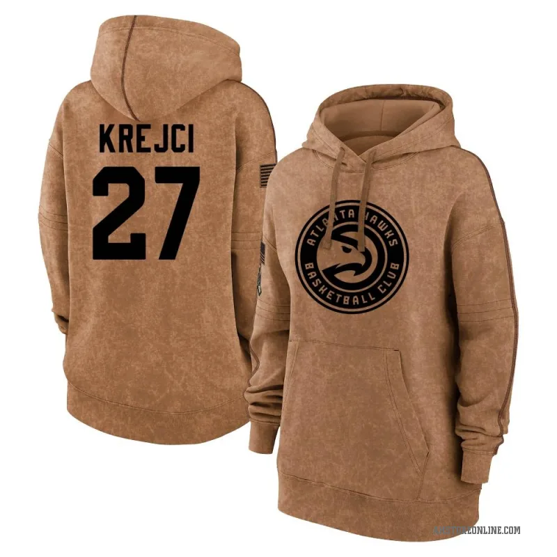 Vit Krejci Women's Brown Atlanta Hawks 2023 Salute to Service Pullover Hoodie