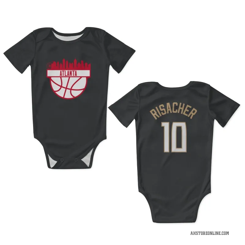 Zaccharie Risacher  Black Atlanta Hawks  Newborn & Infant Bodysuit